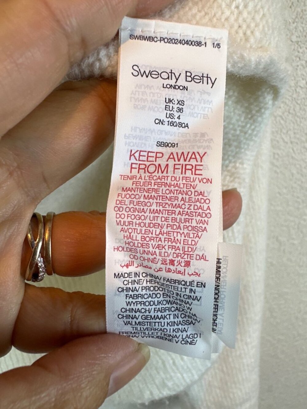 Sweaty Betty Cream Knit Sweater XS Wool Alpaca Blend Cozy Minimalist - Picture 9 of 13